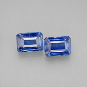 캐럿 천연 블루 카이아나이트 보석, 에메랄드 컷, 7.2×5.2 mm, VS-SI