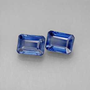 캐럿 천연 블루 카이아나이트 보석, 에메랄드 컷, 7.2×5.2 mm, VS-SI