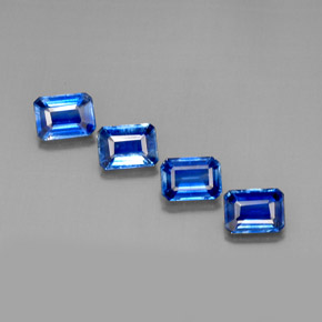 캐럿 천연 블루 카이아나이트 보석, 에메랄드 컷, 7.2×5.1 mm, VS-SI