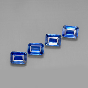 캐럿 천연 블루 카이아나이트 보석, 에메랄드 컷, 7.2×5.1 mm, VS-SI