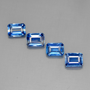 캐럿 천연 블루 카이아나이트 보석, 에메랄드 컷, 7.2×5.2 mm, VS-SI