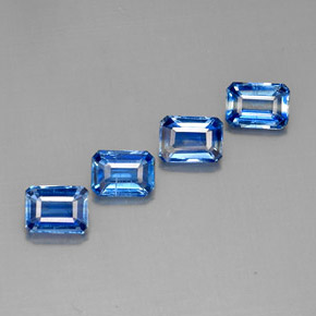 캐럿 천연 블루 카이아나이트 보석, 에메랄드 컷, 7.2×5.2 mm, VS-SI