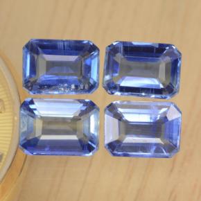4.90캐럿 천연 블루 카이아나이트 보석, 에메랄드 컷, 7×5.1 mm, VS-SI