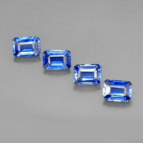 캐럿 천연 블루 카이아나이트 보석, 에메랄드 컷, 7.2×5.2 mm, VS-SI