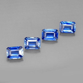 캐럿 천연 블루 카이아나이트 보석, 에메랄드 컷, 7.2×5.2 mm, VS-SI