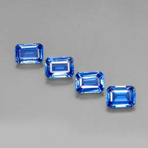 캐럿 천연 블루 카이아나이트 보석, 에메랄드 컷, 7.1×5.1 mm, VS-SI