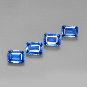 캐럿 천연 블루 카이아나이트 보석, 에메랄드 컷, 7.1×5.1 mm, VS-SI