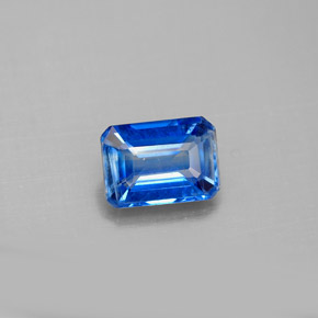 1.09캐럿 천연 블루 카이아나이트, 에메랄드 컷, 6.9×5 mm, VS-SI