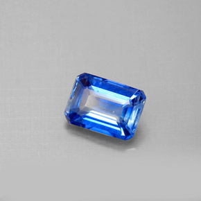 1.09캐럿 천연 블루 카이아나이트, 에메랄드 컷, 6.9×5 mm, VS-SI