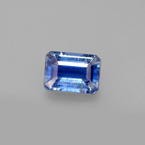 1.26캐럿 천연 블루 카이아나이트, 에메랄드 컷, 7.2×5.1 mm, VS-SI