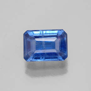 1.36캐럿 천연 블루 카이아나이트, 에메랄드 컷, 7.1×5 mm, SI
