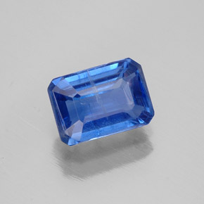 1.36캐럿 천연 블루 카이아나이트, 에메랄드 컷, 7.1×5 mm, SI