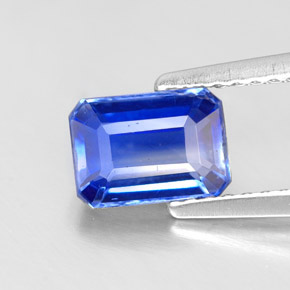 1.34캐럿 천연 블루 카이아나이트, 에메랄드 컷, 7.2×5.1 mm, VS