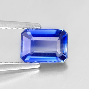 1.34캐럿 천연 블루 카이아나이트, 에메랄드 컷, 7.2×5.1 mm, VS