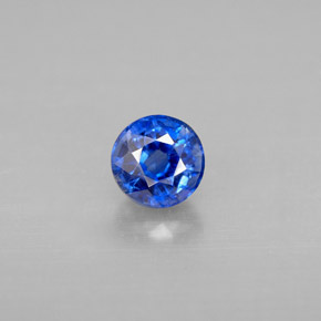 0.87캐럿 천연 블루 카이아나이트, 라운드 컷, 5.26 mm, SI