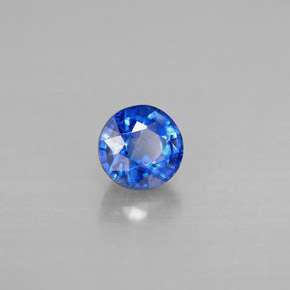 0.87캐럿 천연 블루 카이아나이트, 라운드 컷, 5.26 mm, SI
