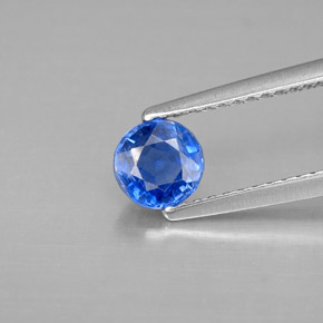 0.69캐럿 천연 블루 카이아나이트, 라운드 컷, 5.29 mm, SI