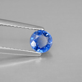 0.69캐럿 천연 블루 카이아나이트, 라운드 컷, 5.29 mm, SI