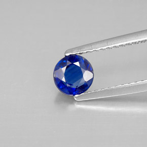 0.73캐럿 천연 블루 카이아나이트, 라운드 컷, 5.31 mm, SI
