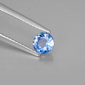 0.61캐럿 천연 블루 카이아나이트, 라운드 컷, 5.03 mm, SI
