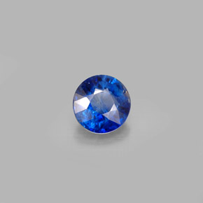 0.89캐럿 천연 블루 카이아나이트, 라운드 컷, 5.90 mm, VS-SI