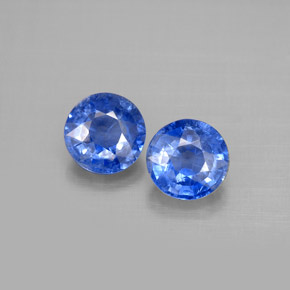 캐럿 천연 블루 카이아나이트 보석, 라운드 컷, 6.14 mm, VS-SI