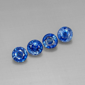 캐럿 천연 블루 카이아나이트 보석, 라운드 컷, 5.97 mm, VS-SI