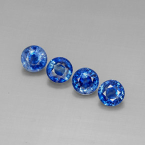캐럿 천연 블루 카이아나이트 보석, 라운드 컷, 5.97 mm, VS-SI