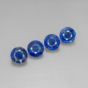 캐럿 천연 블루 카이아나이트 보석, 라운드 컷, 6.24 mm, VS-SI
