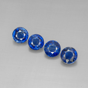 캐럿 천연 블루 카이아나이트 보석, 라운드 컷, 6.24 mm, VS-SI