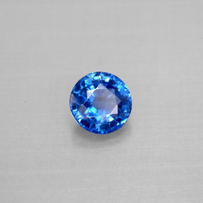 1.10캐럿 천연 블루 카이아나이트, 라운드 컷, 6.08 mm, VS-SI