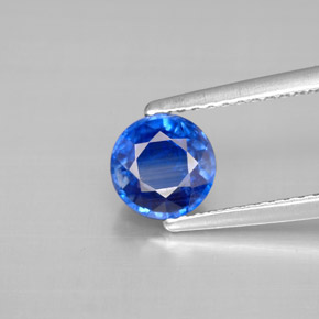 1.22캐럿 천연 블루 카이아나이트, 라운드 컷, 6.12 mm, VS-SI