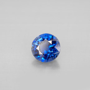 0.89캐럿 천연 블루 카이아나이트, 라운드 컷, 5.86 mm, VS-SI