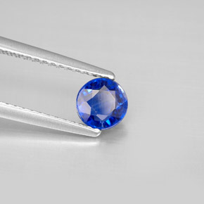0.81캐럿 천연 블루 카이아나이트, 라운드 컷, 5.32 mm, VS-SI