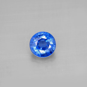 1.29캐럿 천연 블루 카이아나이트, 라운드 컷, 6.17 mm, VS-SI