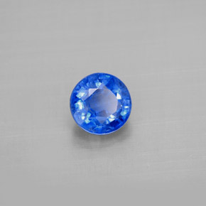 1.29캐럿 천연 블루 카이아나이트, 라운드 컷, 6.17 mm, VS-SI