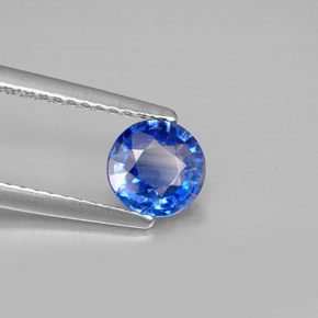 0.78캐럿 천연 블루 카이아나이트, 라운드 컷, 5.90 mm, VS-SI