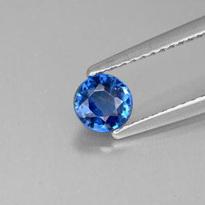 0.65캐럿 천연 블루 카이아나이트, 라운드 컷, 4.82 mm, SI