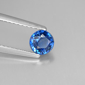 0.65캐럿 천연 블루 카이아나이트, 라운드 컷, 4.82 mm, SI