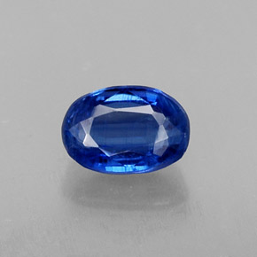 0.78캐럿 천연 블루 카이아나이트, 타원형 컷, 6.2×4.3 mm, VS-SI