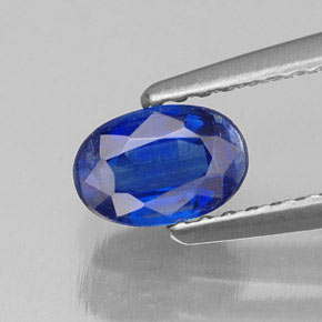 0.78캐럿 천연 블루 카이아나이트, 타원형 컷, 6.2×4.2 mm, VS-SI