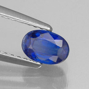 0.78캐럿 천연 블루 카이아나이트, 타원형 컷, 6.2×4.2 mm, VS-SI