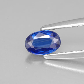 0.49캐럿 천연 블루 카이아나이트, 타원형 컷, 6×4 mm, VS-SI