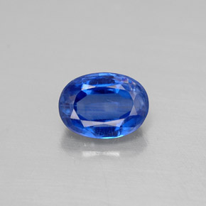 0.64캐럿 천연 블루 카이아나이트, 타원형 컷, 5.8×4.3 mm, VS-SI