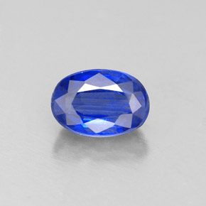 0.78캐럿 천연 블루 카이아나이트, 타원형 컷, 6.1×4.2 mm, VS-SI