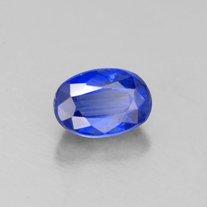 0.78캐럿 천연 블루 카이아나이트, 타원형 컷, 6.1×4.2 mm, VS-SI