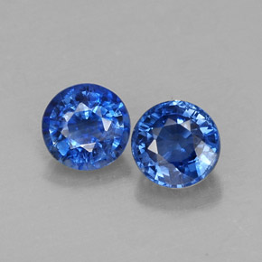 캐럿 천연 블루 카이아나이트 보석, 라운드 컷, 5.08 mm, VS-SI