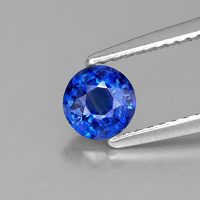 0.67캐럿 천연 블루 카이아나이트, 라운드 컷, 5.14 mm, VS-SI