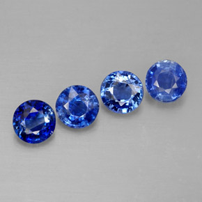 캐럿 천연 블루 카이아나이트 보석, 라운드 컷, 5.00 mm, VS-SI