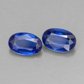 캐럿 천연 딥 블루 카이아나이트 보석, 타원형 컷, 6×4 mm, VS